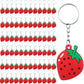 Tondiamo Strawberry Keychain Strawberry Party Favors Cute Fruit Keychain Rubber Keyrings for Summer Classroom Birthday Gifts(72 