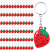 Tondiamo Strawberry Keychain Strawberry Party Favors Cute Fruit Keychain Rubber Keyrings for Summer Classroom Birthday Gifts(72 