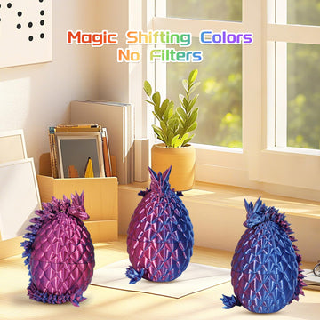 3D Printed Dragon with Egg  4 PCS 3D Printed Fantasy Animals  Fidget Toy for Boys Girls mature-themed  Office Desktop Decoration Easter Basket Stuffers Graduation Gift for Teens