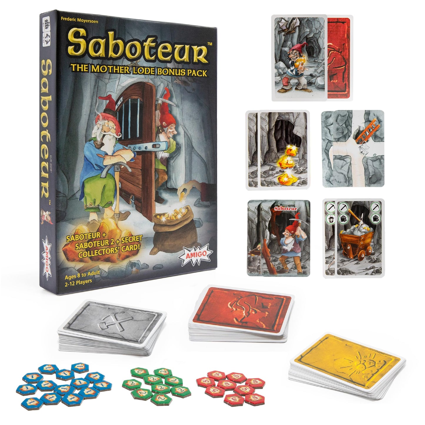Amigo Games Saboteur The Mother Lode Bonus Pack Strategy Card Game - Includes Saboteur, Saboteur 2 & Secret Collectors Card - Pe
