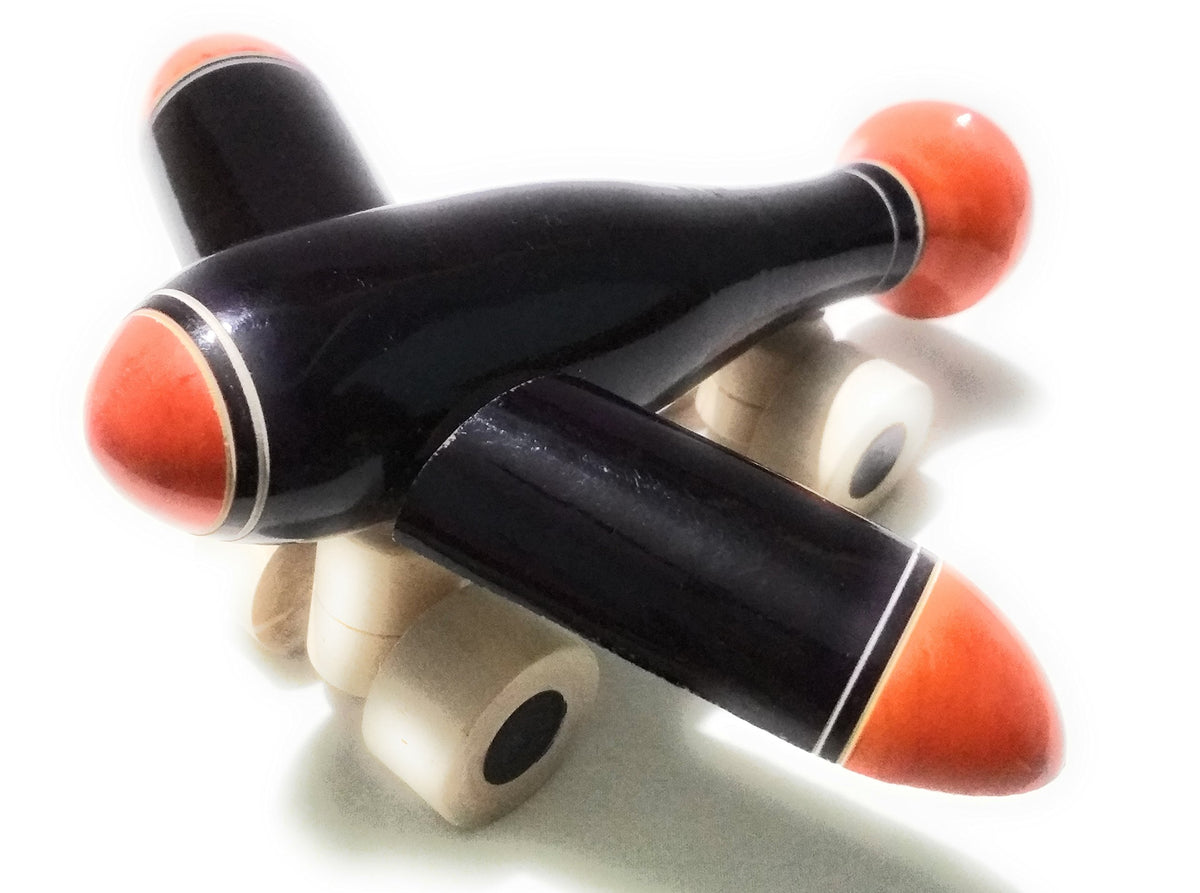 Crafts India Handcrafted channapatna Wooden Bomber Aeroplane Pull Along Toy/Doll  Big (Multicolored)
