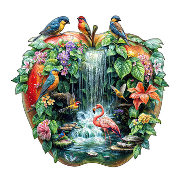Wooden Puzzles for mature-themeds - Paradise Garden Wooden Jigsaw Puzzle  Unique Animal Shaped Wood Puzzles mature-themed  Christmas Birthday Gifts for Friends/Family  Home Decor 8.5 * 8.1in 100pcs