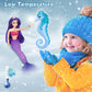 Bettina Color Change Mermaid Doll Playset, Mermaid Princess Doll With Color-Changing Tail, Mermaid Toys With Seahorse & Accessories, Purple Hair