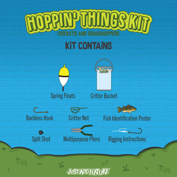 Just Add Nature Fishing Adventure In A Bucket Beginner Fishing Kit For Kids - Teaches Kids How To Fish - Includes Hooks, Tools A