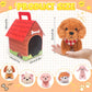 Hapgfs 12 Pcs Mini Plush Puppy Set, Dog Party Favors With Keychain Gift Toys With Carton Dog House, Kids Baby Show Birthday Chri