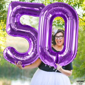 Giant, Purple 0 Number Balloons - 40 Inch | Pair 0 Digit Balloon To Other Number | Purple 0 Balloon Number For Birthday Party Supplies | Purple Number 0 Balloon For Mermaid Theme Birthday Decorations