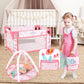 Deao 12 Inch Baby Doll Stroller Play Set,14 Pcs Baby Doll Accessories With Foldable Doll Stroller,Crib,Play Mat,Doll Clothes And Travel Bag,Pretend Play Baby Care Toy Gift For 3 4 5 Girls