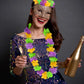 52Pcs Mardi Gras Leis Hawaiian Throws Decorations - Flower Necklaces Headbands Bulk For Parade Party Favors Supplies