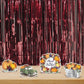Beistle Tinsel Foil Fringe Curtain 8' x 3' - Photo Booth Backdrop for Birthday, Wedding, Baby Shower, Graduation - Model 55410-BU