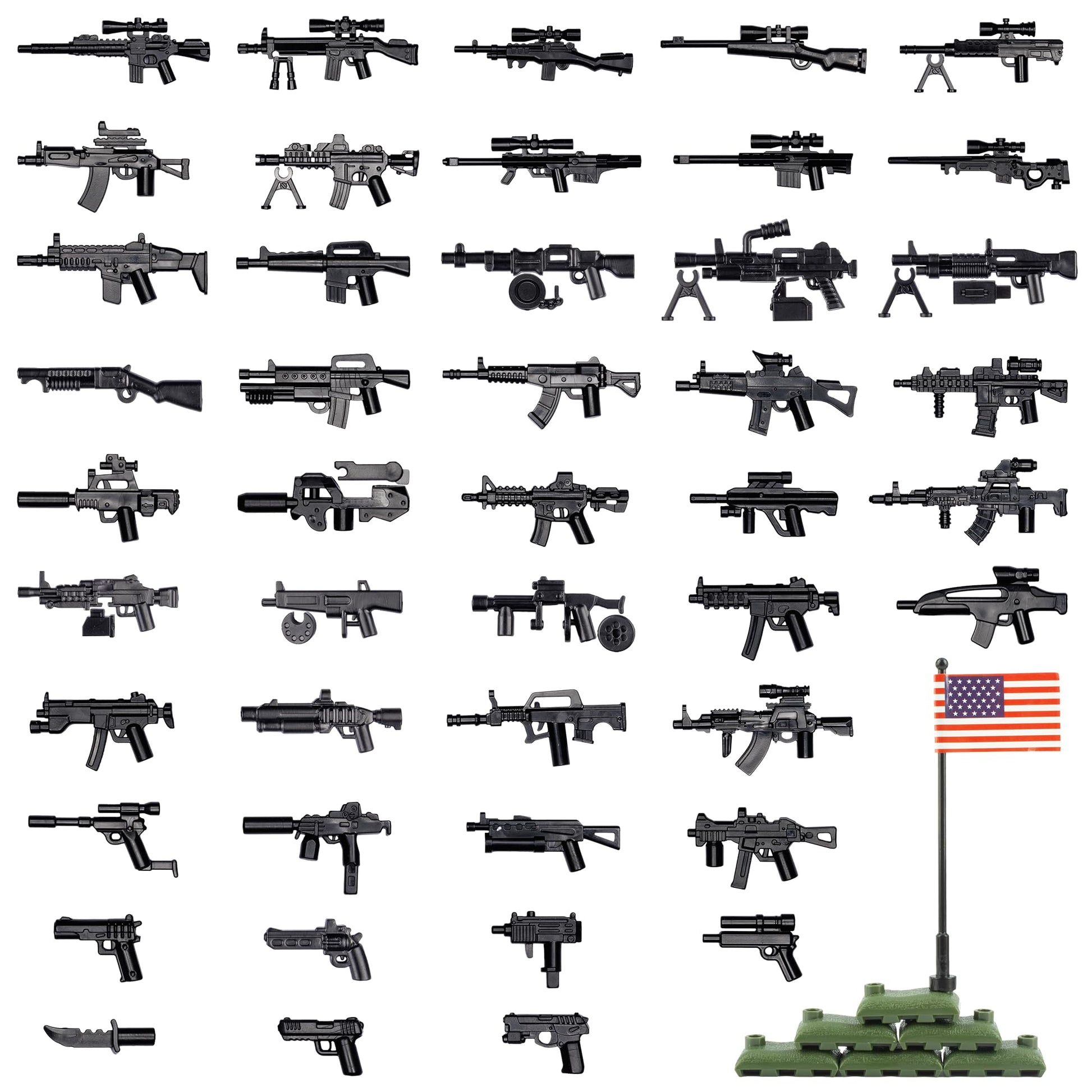 MaozyHomie  Pack Military U.S  in The Game Toy Set -  Accessories Weapon Battle Building Blocks Compatible with Major Brand  3 Years Old and up