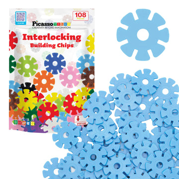 Picassotiles Building Chip Interlocking Disc Construction Blocks In Light Blue Color Stem Learning Early Education Toy Engineeri