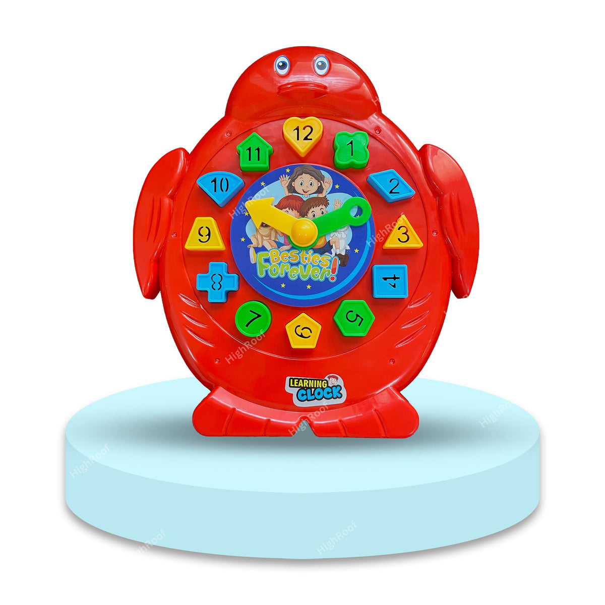 Highroof Penguin Time Teaching Toy  Learning Clock Montessori Educational Toy For Kids, Toddlers Ages 3+ Matching Puzzle Shape 