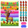 Astaron Pin The Tail On The Donkey Mexican Donkey Game With 24Pcs Tail Stickers For Cinco De Mayo Party, Mexican Party Fiesta Themed Party, Kids Birthday Supplies