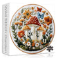 PICKFORU Mushroom Puzzles for Adults 1000 Pieces, Nature Butterfly Bees Wildflower Puzzle Garden, Round Embroidered-Style Floral