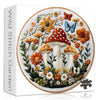 PICKFORU Mushroom Puzzles for Adults 1000 Pieces, Nature Butterfly Bees Wildflower Puzzle Garden, Round Embroidered-Style Floral