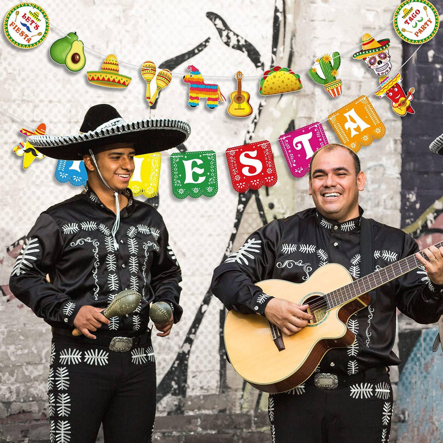 Cinco De Mayo Banner Mexican Party Supplies Sign Banner Garland Fiesta Party Decoration Day of The Dead Backdrops Ceiling Hangin