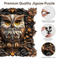 Qiuenisray Wooden Puzzles for mature-themeds 500 Pieces  Metal Owl Jigsaw Puzzles  Unique Shape mature-themed Puzzles  Irregular Christmas Thanksgiving Gifts for Family Friend(16.5 x 16.3 in)