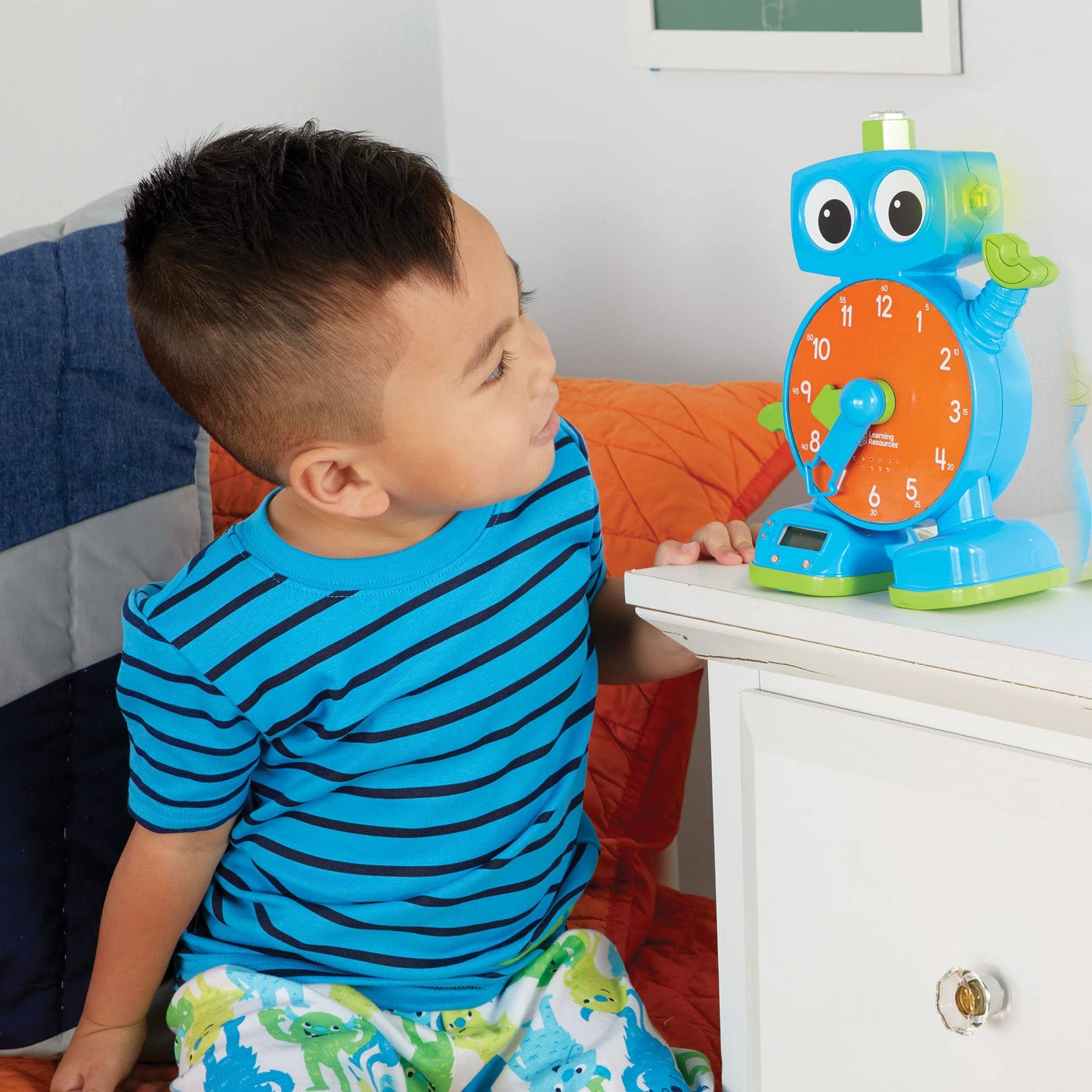 Learning Resources Tock The Learning Clock - Educational Toy for Ages 3+, Blue Plastic, Model LER2385