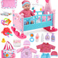 Gagaku Baby Doll Set,12' Doll Toys With Crib Bed,22Pcs Baby Doll Accessories Doll Care Playset Includ Cradle Crib, Diaper,Feeding Set,Baby Gift For 3+ Year Old Girls Boys