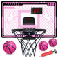 Indoor Basketball Hoop With Electronic Scoreboard And Led Light, Pink Over The Door Basketball Toy, For Kids Aged 4, 5, 6, 7, 8+