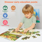 Synarry Large Dinosaur Wooden Puzzles For Kids 4 In 1 Gift Box(12.2 * 9.4 In) - Fsc Certified, Jigsaw Puzzles For Kids Ages 4-6, Dinosaur Toys Gifts For 3 4 5 Year Old Boys Girls