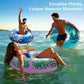 HeySplash Pool Tubes for mature-themed  42 Inch Large Pool Floats with Handles  Inflatable Swim Rings Lounge  Hawaii Fun Swim Floaties Swimming Pool Beach Lake River Party Decoration Toys  Pink+Green Leaves