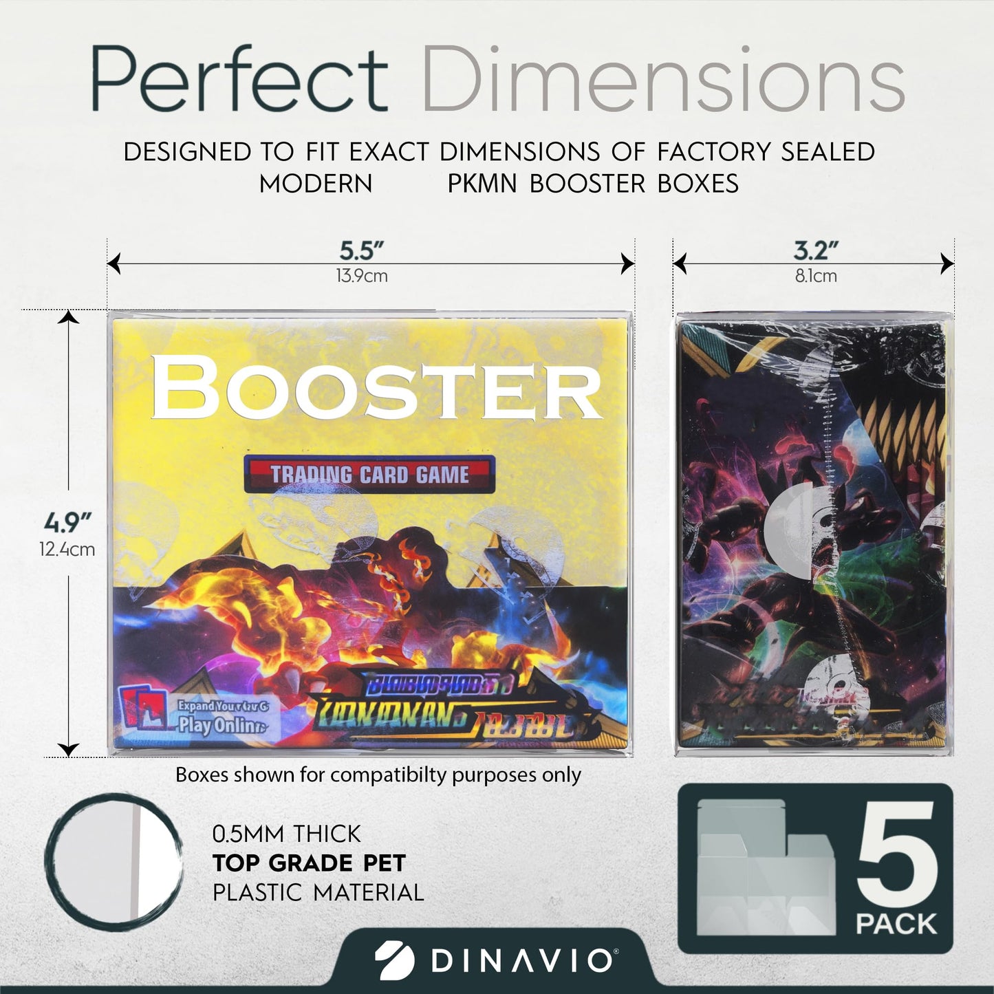 Dinavio Crafthouse Pet Plastic Pkmn Booster Box Protector - Booster Box Case Display Protectors - Compatible With English Modern