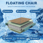 enhanced 47.64 x 43.31 Floating Chair with Round Bar  Inflatable Pool Float with Drink Holder  Heavy-Duty PVC & EVA  Includes Pump & Repair Kit  for Pool  Lake  Beach