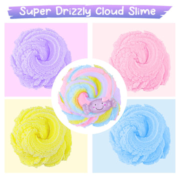 Rainbow Cloud Slime, Super Drizzly & Non-Sticky Premade Slime, Slimes Party Favors For Kids, Slimes Sensory Toys For Birthday Ea