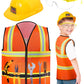 Handepo Construction Worker Costume Kids Hard Hat Construction Vest Goggles Toddler Dress Up Set Birthday Party Girls Boys(Yello