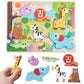 Prextex Baby Chunky Wooden Puzzles For Toddlers - Educational Zoo Animal Puzzle Set - Develops Hand-Eye Coordination And Fine Motor Skills - Ideal For Ages 18 Months And Up - 11.5 X 8.6 Inches