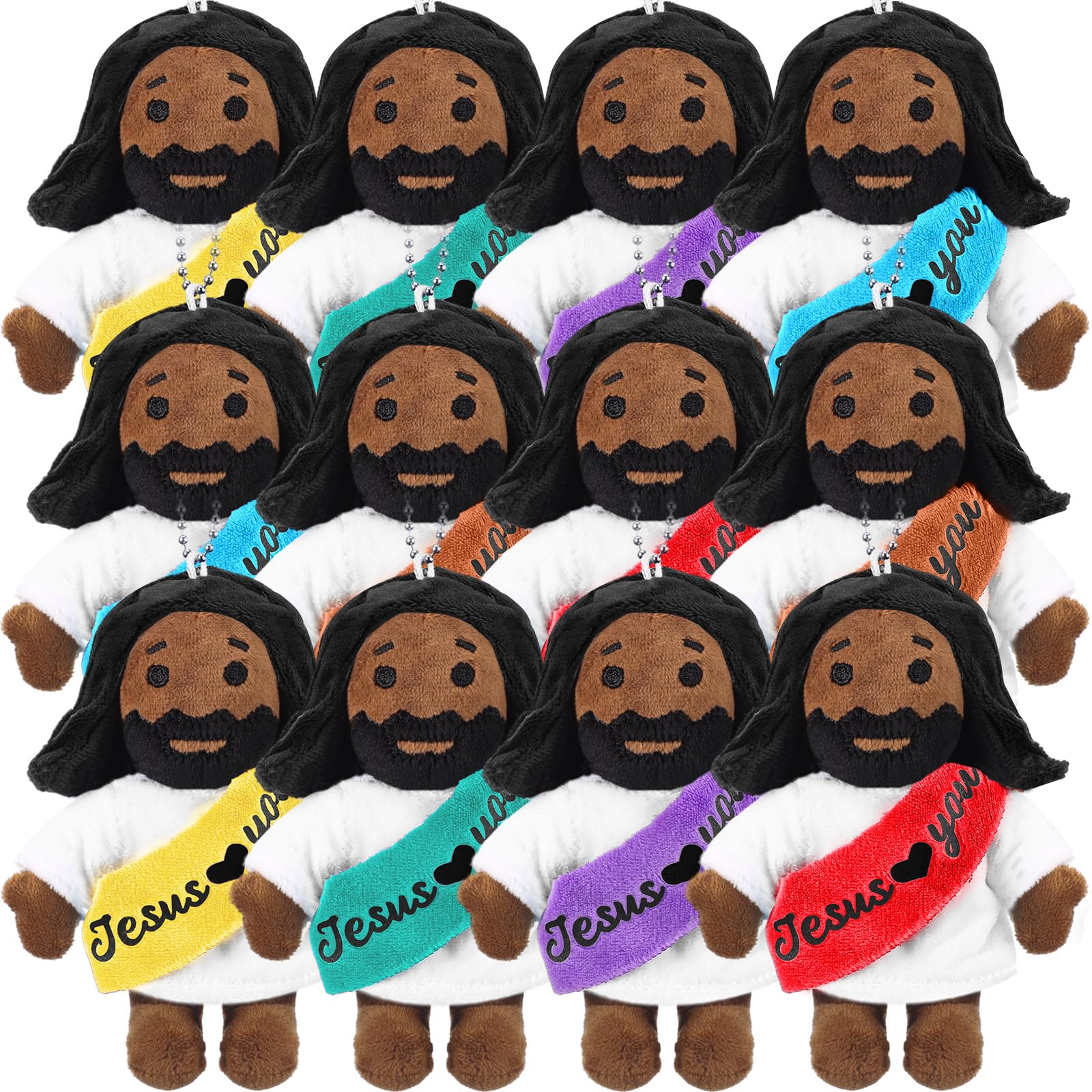 HyDren 12 Pcs Christian Jesus Plush Toys Christian Gifts 4'' Loves You Jesus Stuffed Plush Dolls Religious Savior Plushie for Ki