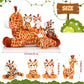Honoson 5 Pcs Giraffe Stuffed Animals Set 18'' Large Mommy Giraffe Plush With 4 Cute Baby Giraffes Zippered Tummy Soft Giraffe G