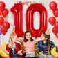 Red Number 0 Balloon 40 Inch, Big Large Foil Helium Number Balloons, Jumbo Giant Mylar Number 0 Balloons For Birthday Red Party