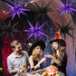 6PCS Star Balloons, 22Inch Large Black Purple Star Balloon Explosion Foil Balloons Cone Spike Balloon for Birthday Graduation We