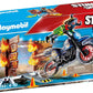 Playmobil Stunt Show Motocross With Fiery Wall