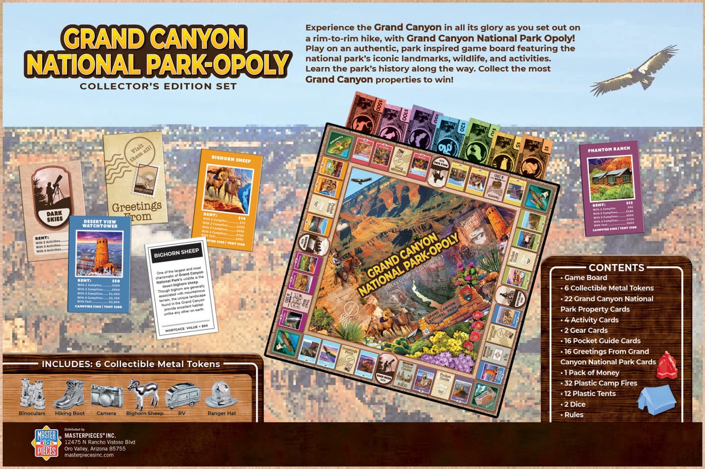 MasterPieces Opoly Board Games - Grand Canyon National Park Opoly - Officially Licensed Board Games for mature-themeds  Kids  & Family