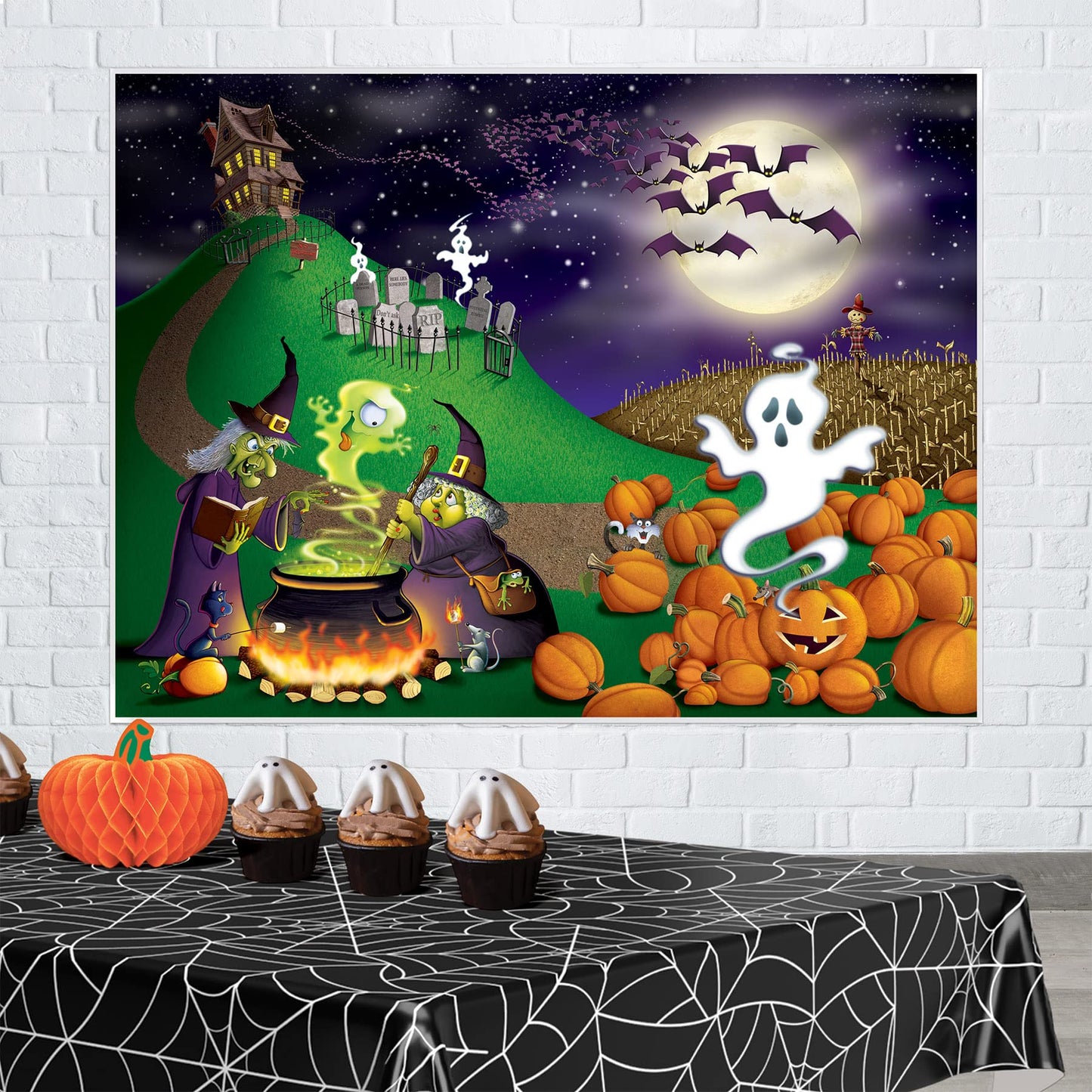 Beistle S00909AZ2 Halloween Insta-Mural 2 Piece, Multicolored