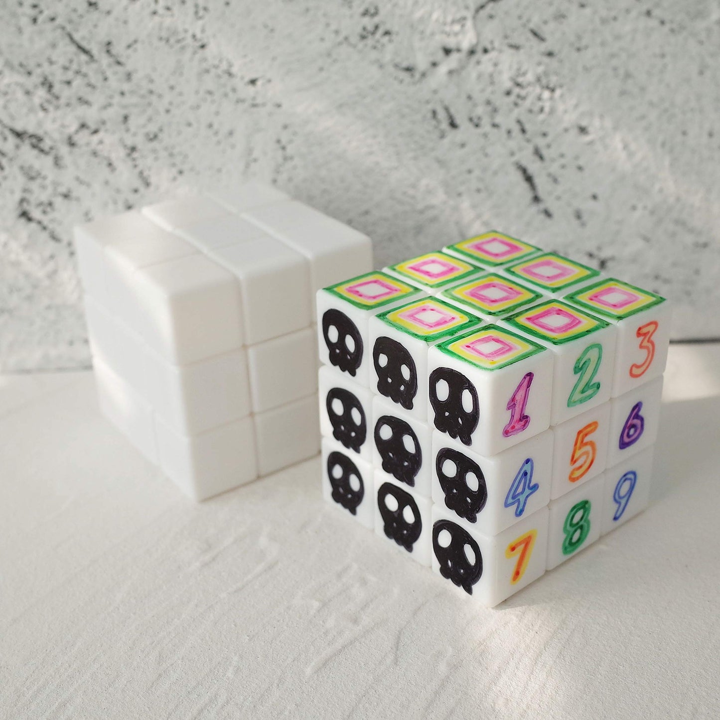 3X3 Blank Magic Cube 3X3X3 White Cube Puzzles Toys Diy