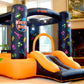 Bounceland Kidz Rock Bounce House - Inflatable Bouncer with Music & Lights, 9ft L x 7ft W x 5.5ft H, Orange & Black, Model