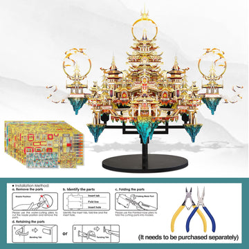 Piececool 3D Metal Asian Puzzles Model Kits- Lingxiao Palace Metal Building Kits For Adults, Brain Teaser Puzzle Diy Handcraft B