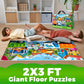 QUOKKA Giant Floor Puzzle for Kids Ages 4-6 - 2x3 Feet Extra-Thick 48 Pieces Toddler Puzzle Ages 3-5 - Garbage Trucks Educational Activity for Boys Girls - enhanced Box with Sturdy Handle & Magnetic