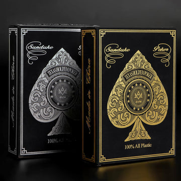 Plastic Playing Cards Waterproof Cards Deck of Cards Jumbo Index Large Print Playing Cards for mature-themeds enhanced Professional game-style Card Set for Texas Hold'em Card Games Metallic Gold & Silver(12 Pack)