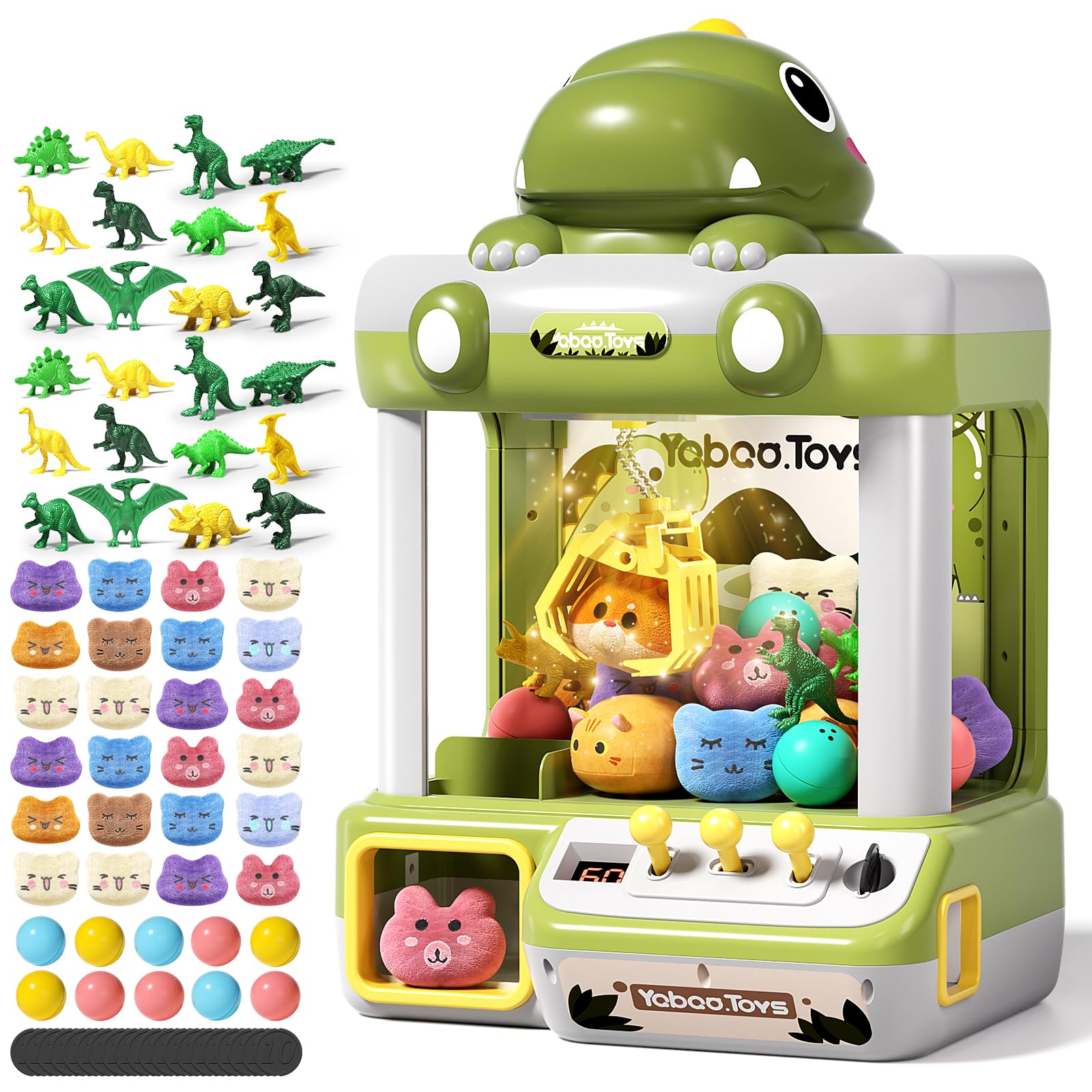 Eohemeral Dinosaur Kids Claw Machine For Kids,Electronic Arcade Game Machine With Music,Kids Vending Machine Boys Birthday Gifts