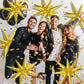 6PCS Gold Star Balloons, 22Inch Large Gold Star Balloon Explosion Foil Balloons Cone Spike Balloon for Birthday Graduation Weddi