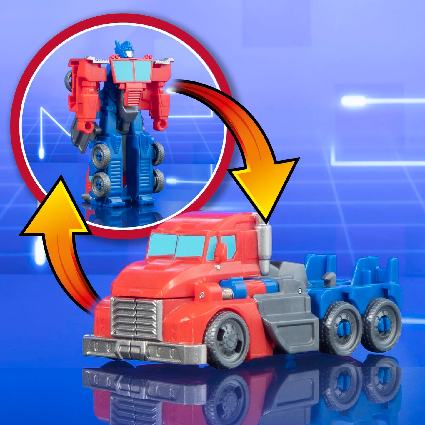 Transformers 1-Step Flip Heroes 3-Pack, 4-Inch Wheeljack, Bumblebee, and Optimus Prime Action Figures, Kids Easter Toys or Baske