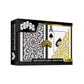 Copag 1546 Design 100% Plastic Playing Cards, Bridge Size (Narrow) Black/Gold (Jumbo Index, 6 Sets)