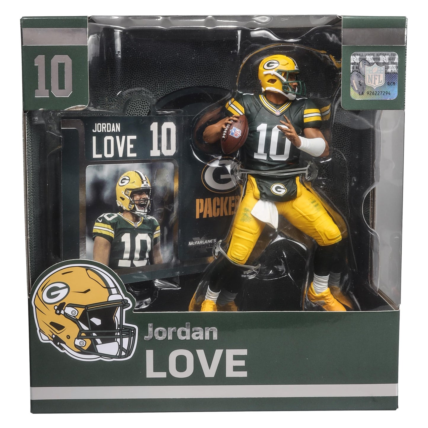 McFarlane Toys NFL Jordan Love 7" Figure - Green Bay Packers, Multicolor, Plastic, Model 10374
