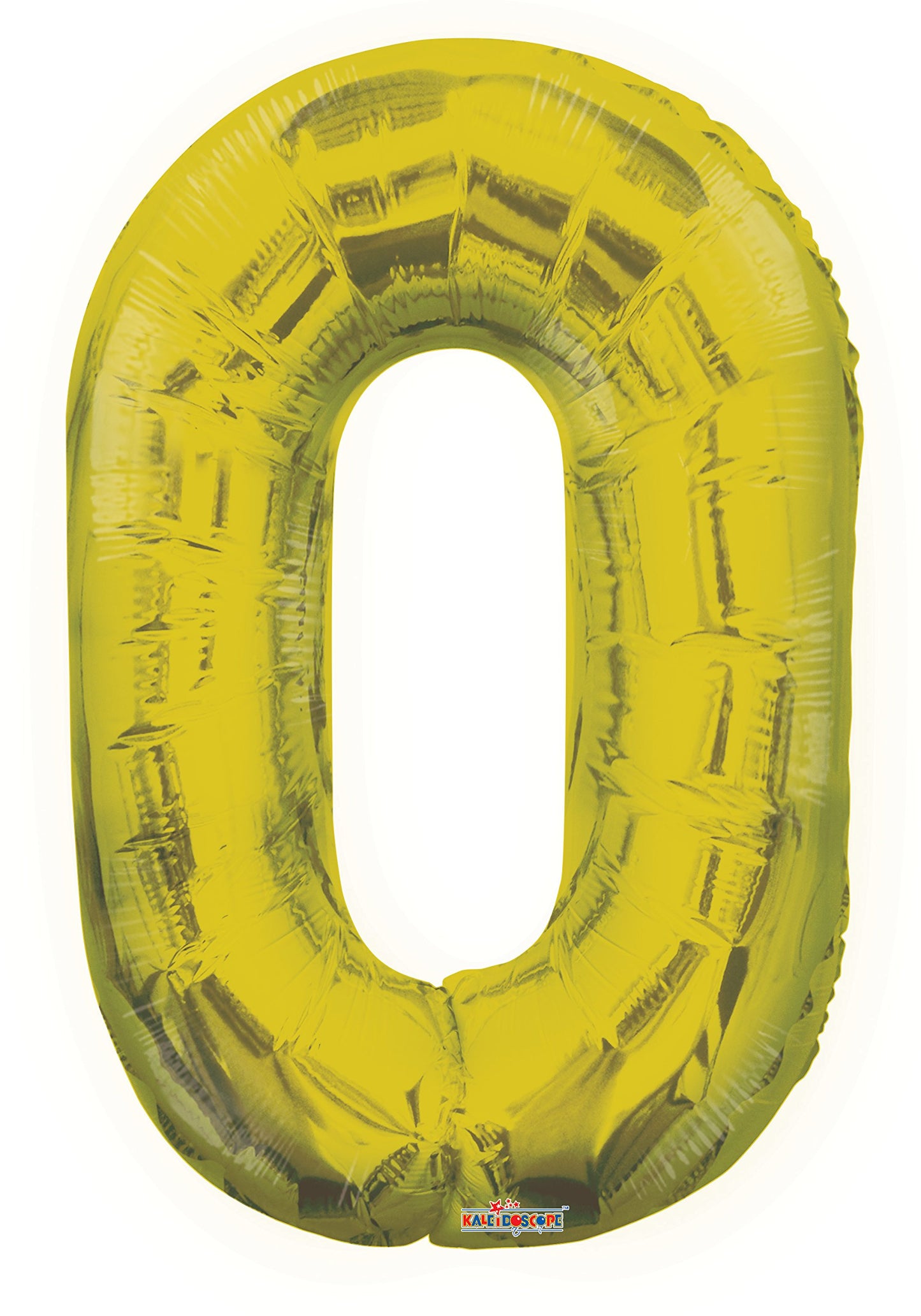 Kaleidoscope 34 Jumbo Number 0 (Zero) Foil Mylar Balloon, Gold