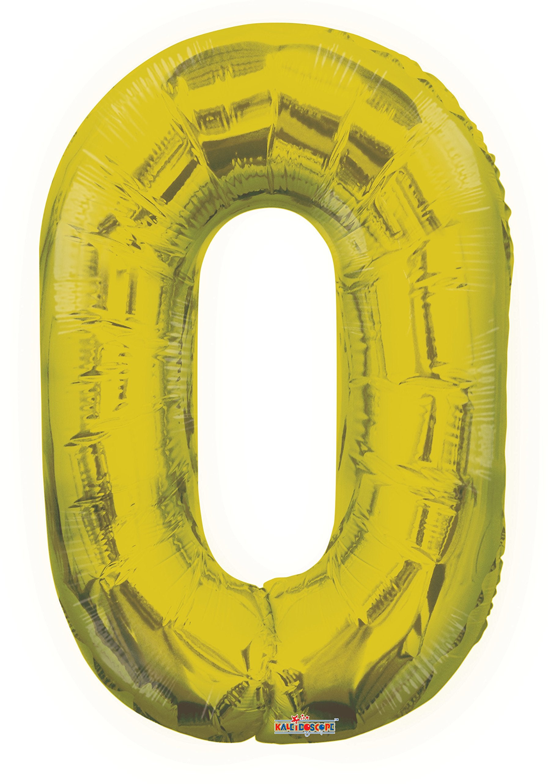 Kaleidoscope 34 Jumbo Number 0 (Zero) Foil Mylar Balloon, Gold